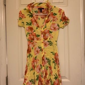 Yellow tropical dress